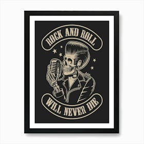 Rock And Roll Poster Music Print Rockabilly Poster Rock And Roll Art Print Music Decoration Guitar Decoration Art Print