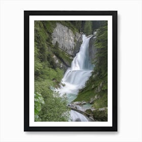 Trümmelbach Falls, Switzerland Realistic Photograph (1) Art Print