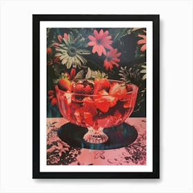 Strawberry Jelly Retro Collage 2 Art Print