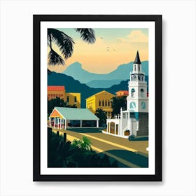 Port Of Cartagena Colombia Vintage Poster harbour Art Print