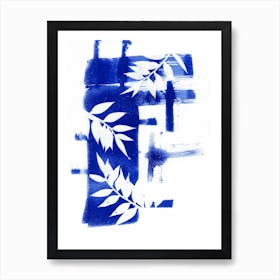 Blue leaves Art Print