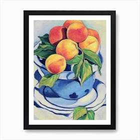 Peach Vintage Sketch Fruit Art Print