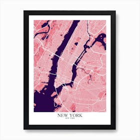 New York New York Pink Purple Art Print