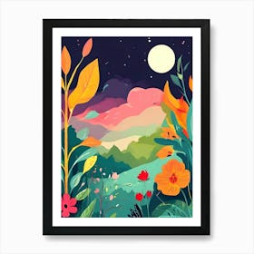 Landscape At Night Art Print