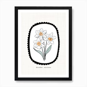 December Narcissus Birth Flower Art Print