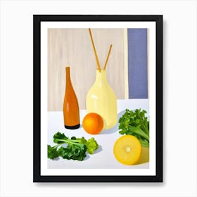 Mustard Greens Tablescape vegetable Art Print