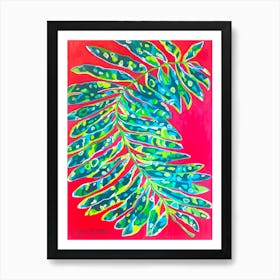 Colorful Tropical Leaf Art Print