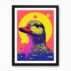 Duckling Geometric Vibrant Portrait 2 Art Print