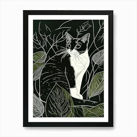 Snowshoe Cat Minimalist Illustration 4 Art Print