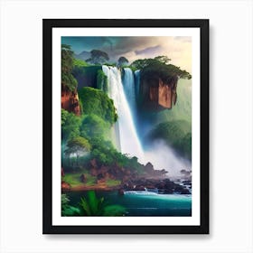 Iguacu Falls Of The North, Brazil Realistic Photograph (3) Art Print