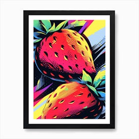 Strawberry Pop Art Art Print