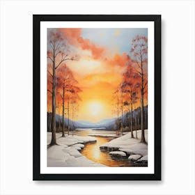 Sunset Over The River 4 Art Print