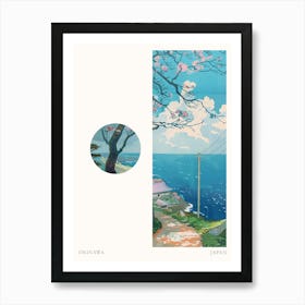 Okinawa Japan 4 Cut Out Travel Poster Art Print