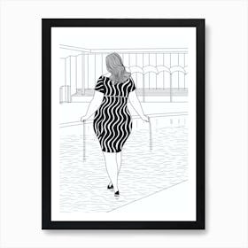 Body Positive Lady In Stripes   Art Print