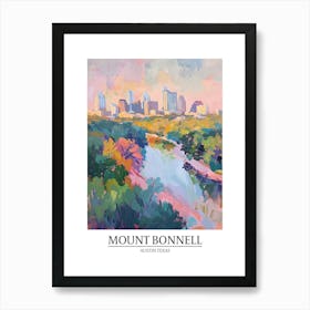 Mount Bonnell Austin Texas Oil Painting 1 Poster Art Print