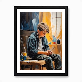 Boy In depressions Art Print