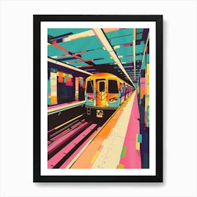 New York City Subway New York Colourful Silkscreen Illustration 3 Art Print