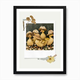 Scrapbook Ducklings Fairycore Painting 11 Art Print