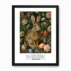 William Morris Easter Rabbits Textile  Art Print