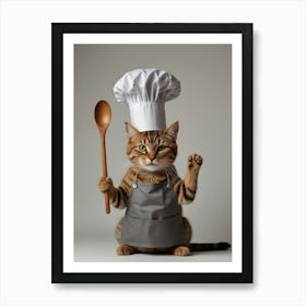 Cat In Chef Hat 1 Art Print