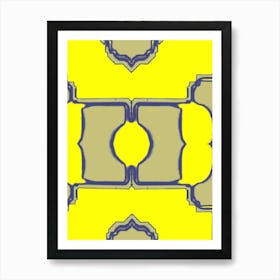 Abstract Yellow And Blue Art Print