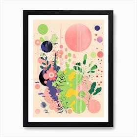 Abstract Botanical Risograph Style 16 Art Print