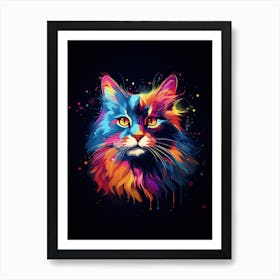 Cute Cat Pop Art painting Art Print