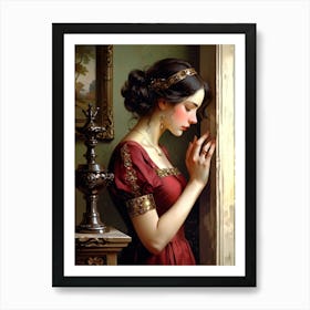 Lady In Red 1 Art Print