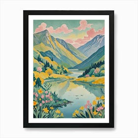 Mountain and Lake View Art Print