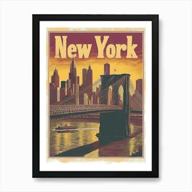 Aihrgdesign A Mid Century Modern Travel Poster For New York 2 Art Print