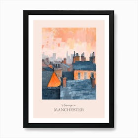 Mornings In Manchester Rooftops Morning Skyline 1 Art Print