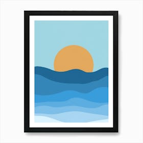 Sunset Over The Ocean 7 Art Print