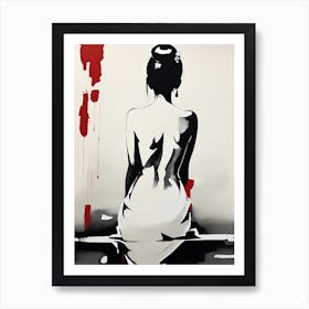 Traditional Japanese Art Style Nude Geisha Girl Art Print