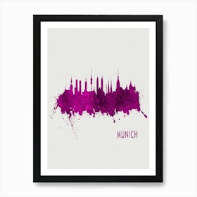 Munich Germany City Purple Art Print