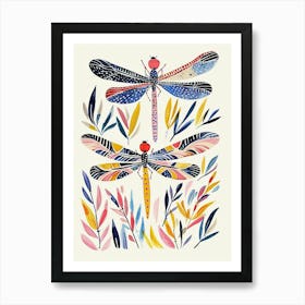 Colourful Insect Illustration Dragonfly 5 Póster