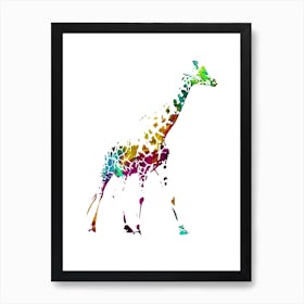 A Nice Giraffe Art Illustration In A Painting Style 02 Art Print