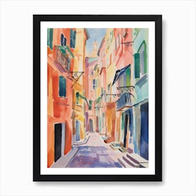 Genoa, Italy Watercolour Streets 1 Art Print