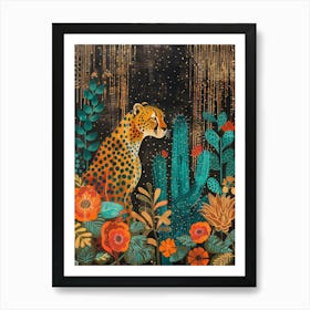 Cheetah In The Desert 1 Art Print