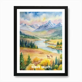 Kobuk Valley National Park Watercolor Painting Art Print