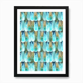 Scales Pattern (Watercolor) Art Print