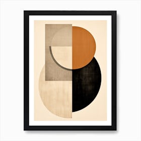 Ballet Of Balance; Beige Mid Century Poise Art Print