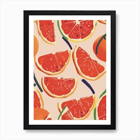 Grapefruit Abstract Pattern Illustration 3 Art Print