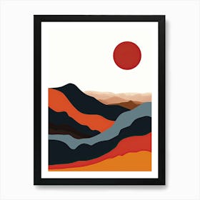 Mountain Landscape, Minimalism 1 Art Print