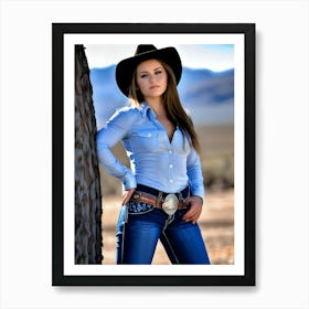 Beautiful Cowgirl 2 Art Print