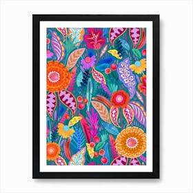 Neon Bloom - Green Art Print