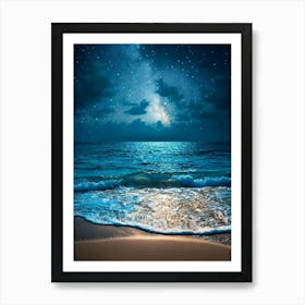 Night Sky Over The Ocean Art Print