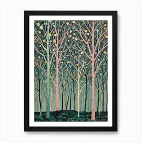 Trees In The Night Art Print