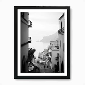 Amalfi Italy Mediterranean Black And White Photography Analogue 1 Art Print