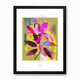 Fuchsia 1 Neon Flower Collage Poster Art Print