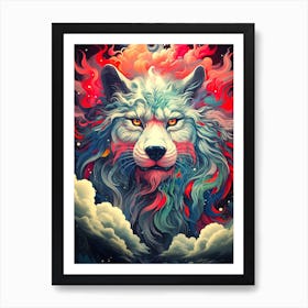 Wolf In The Clouds 9 Art Print